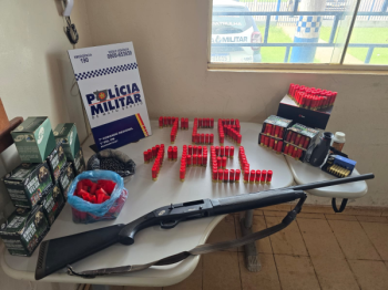  Pol�cia Militar apreende arma e mais de 350 muni��es ap�s mandado ligado � Lei Maria da Penha em Brasnorte